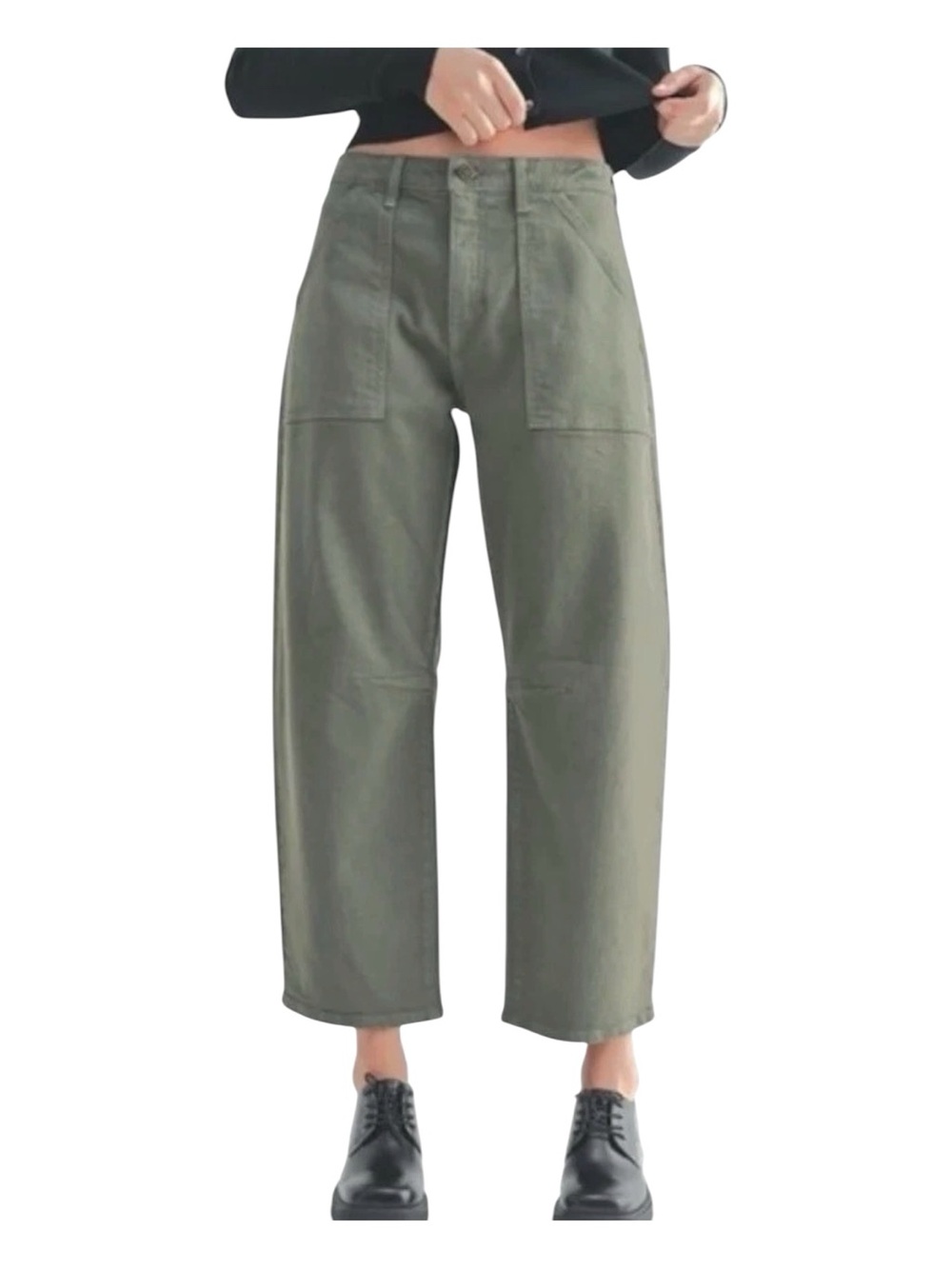 Edit by Jason Wu High-Waist Utility Pants -Light Olive Green-Rosemary size 30